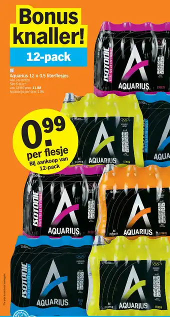 Albert Heijn Aquarius 12 x 0,5 Literflesjes 12-pack aanbieding