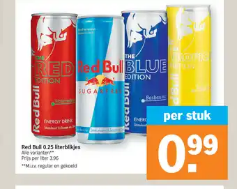 Albert Heijn Red Bull 0,25 Literblikjes aanbieding