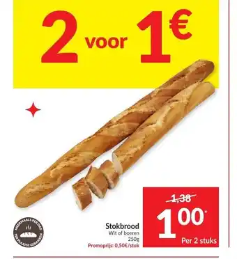 Intermarché Stokbrood 250g per 2 stuks aanbieding