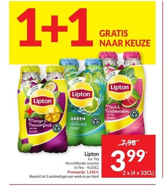 Intermarché Lipton Ice Tea 2 x (4 x 33 cl) aanbieding