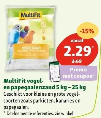 Maxi Zoo MultiFit vogelen papegaaienzand 5 kg - 25 kg aanbieding