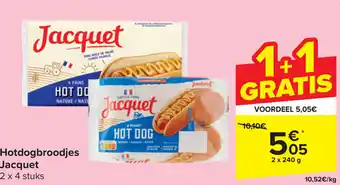 Carrefour Jacquet Hotdogbroodjes 2 x 240g aanbieding