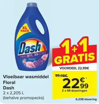 Carrefour Dash Vloeibaar wasmiddel Floral aanbieding