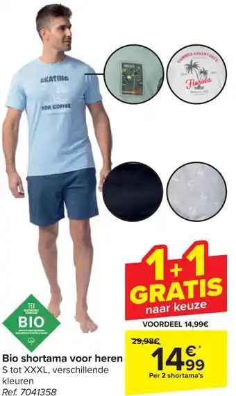 Carrefour Bio shortama voor heren ref.7041358 aanbieding