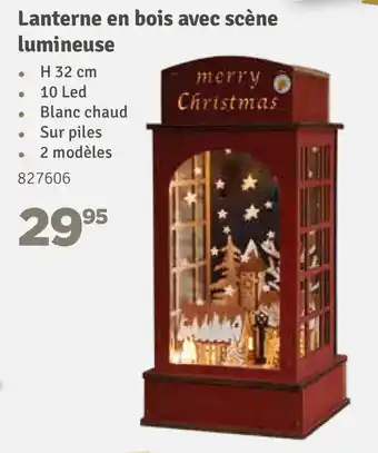 Lanterne en bois avec scene lumineuse