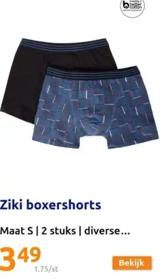 Action Ziki boxershorts aanbieding