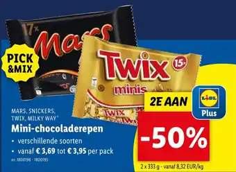 Lidl MARS, SNICKERS, TWIX, MILKY WAY Mini-chocoladerepen 2 x 333g aanbieding