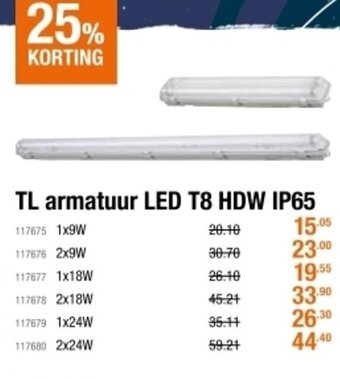 Cevo TL armatuur LED T8 HDW IP65 aanbieding