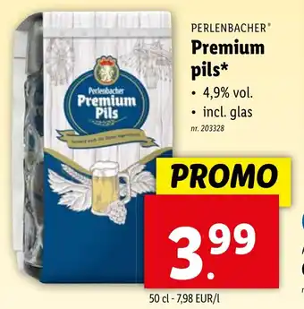 Lidl Perlenbacher Premium Pils 4,9% vol. 50cl nr.203328 aanbieding