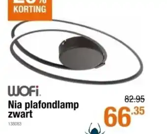 Cevo Nia plafondlamo zwart aanbieding