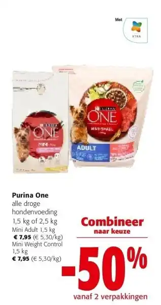 Colruyt Purina One alle droge hondenvoeding aanbieding