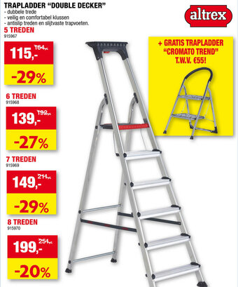 Hubo Trapladder "Double Decker" aanbieding