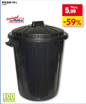 Hubo Vuilbak 70L aanbieding