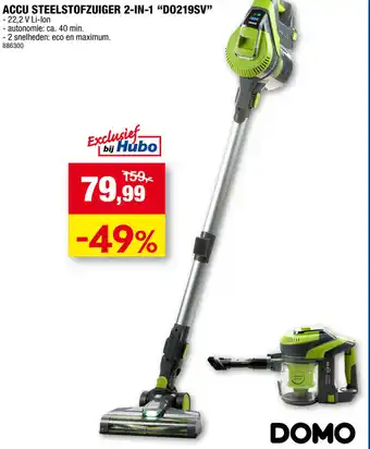 Acuu steelstofzuiger 2-in-1 "D0129SV"