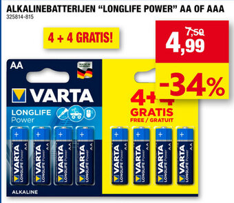 Hubo Alkalinebatterijen "Longlife Power" AA of AAA aanbieding