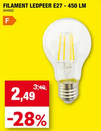 Hubo Filament Ledpeer E27 - 450 LM aanbieding