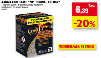 Hubo Aanmaakblokjes "Zip Original Energy" aanbieding