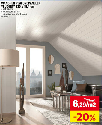 Hubo Wand-en plafondpanelen "Budget" 130 x 15,4 cm aanbieding