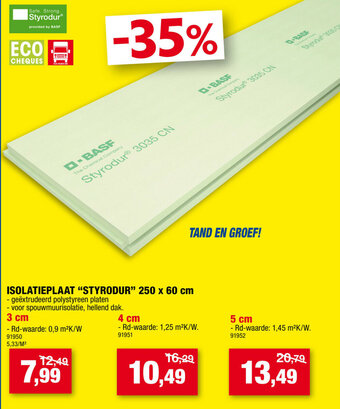 Hubo Isolatieplaat "Styrodur" 250 x 60cm aanbieding