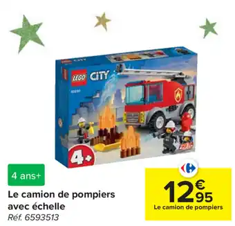 Le camion de pompiers avec echelle