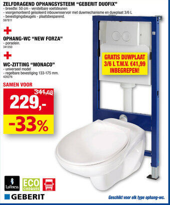 Hubo Zelfdragend Ophangsysteem "Geberit Duofix" aanbieding