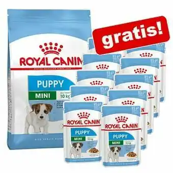 Zooplus Royal Canin Size droogvoer + natvoer gratis! - Mini Puppy (8 kg) + Mini Puppy (12 x 85 g) aanbieding