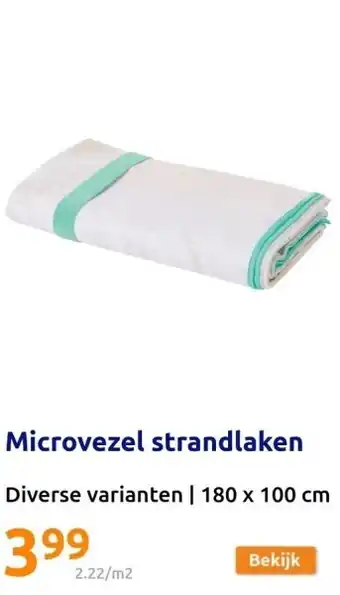 Action Microvezel strandlaken aanbieding