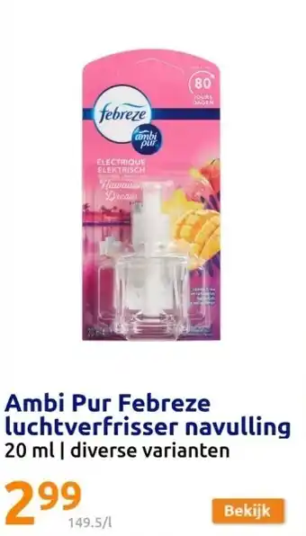 Action Ambi Pur Febreze luchtverfrisser navulling aanbieding