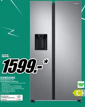 MediaMarkt SAMSUNG RS68A884CSL/EF Amerikaanse koelkast aanbieding