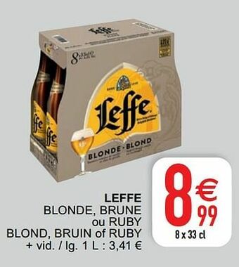 Cora Leffe blonde brune ou ruby blond bruin of ruby aanbieding