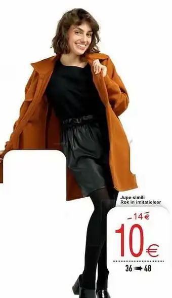 Cora Jupe simili rok in imitatieleer aanbieding