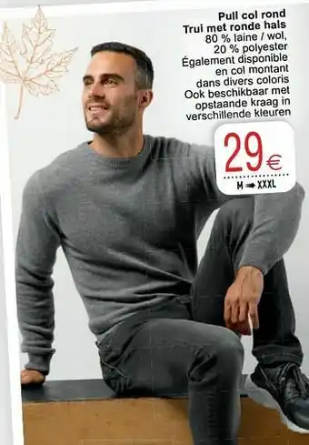 Cora Pull col rond trui met ronde hals aanbieding