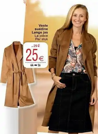 Cora Veste suédine lange jas aanbieding