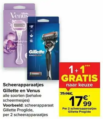 Carrefour Scheerapparaat gillette proglide aanbieding