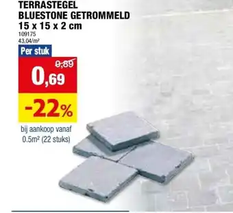 Hubo TERRASTEGEL BLUESTONE GETROMMELD aanbieding