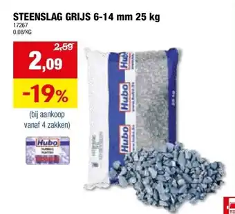 Hubo STEENSLAG GRIJS 6-14 mm 25 kg aanbieding