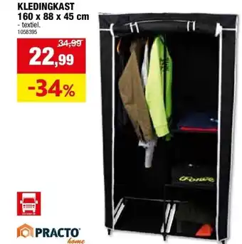 Hubo KLEDINGKAST 160 x 88 x 45 cm aanbieding