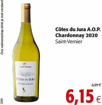 Colruyt Côtes du jura a.o.p. chardonnay 2020 saint-vernier aanbieding