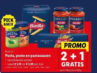 Lidl Pasta, pesto en pastasauzen aanbieding