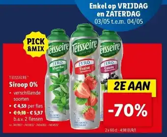 Lidl Siroop 0% aanbieding