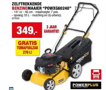 Hubo ZELFTREKKENDE BENZINEMAAIER “POWXG60240” aanbieding