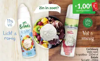 Intermarché Carlsbourg Volle room In spuitbus 250ml of Balade So Light 250ml aanbieding