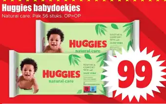 Dirk Huggies babydoekjes Natural care. Pak 56 stuks aanbieding