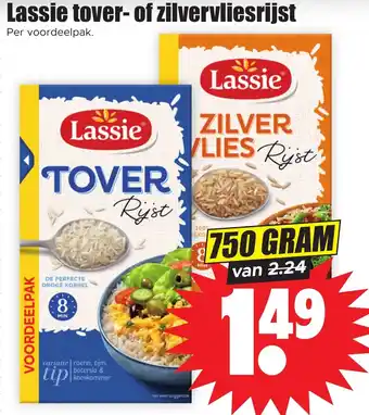 Dirk Lassie tover- of zilvervliesrijst 750 gram aanbieding