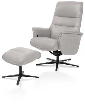 Henders & Hazel Lotis, Relaxfauteuil (Incl. Poef) - Stof Pala - Lichtgrijs aanbieding