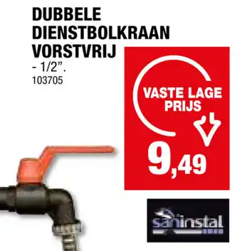 Hubo DUBBELE DIENSTBOLKRAAN VORSTVRIJ aanbieding