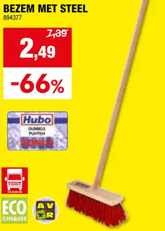Hubo BEZEM MET STEEL aanbieding