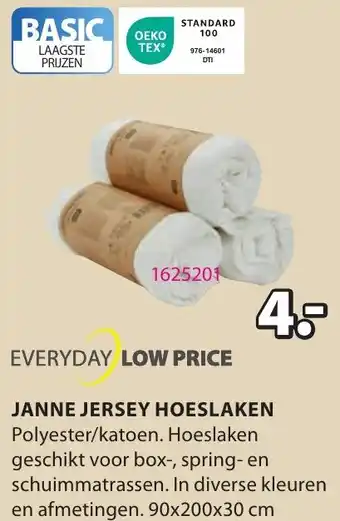 Jysk JANNE JERSEY HOESLAKEN aanbieding