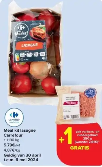Carrefour Meal kit lasagne 1.190g aanbieding