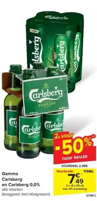 Carrefour Gamma Carlsberg en Carlsberg 0,0% aanbieding